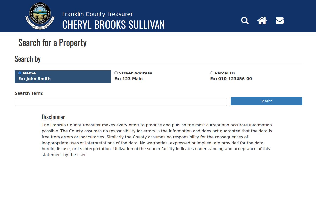 Jackson Township street directory Treasurer property search