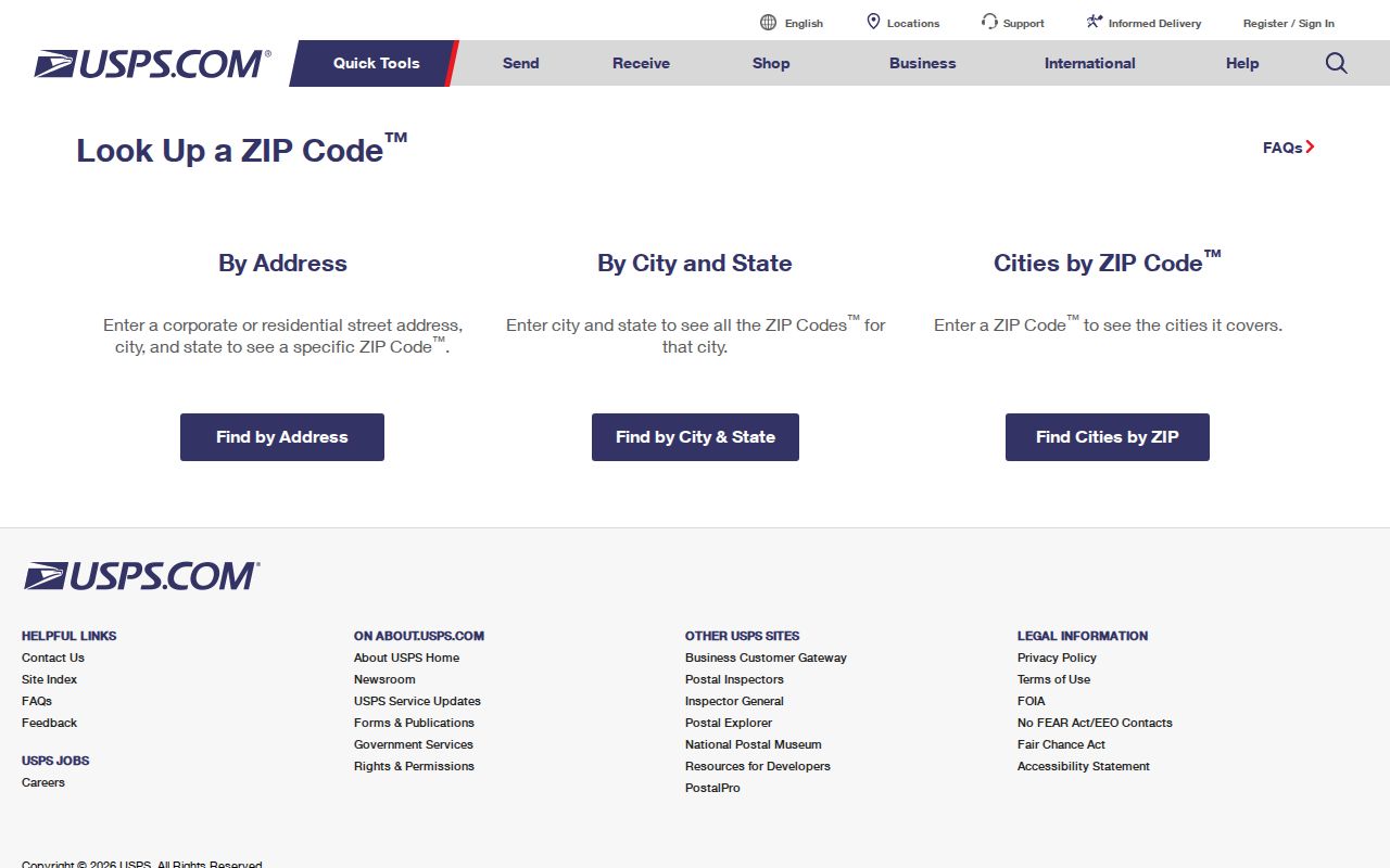 Jackson Township ZIP code directory USPS address lookup